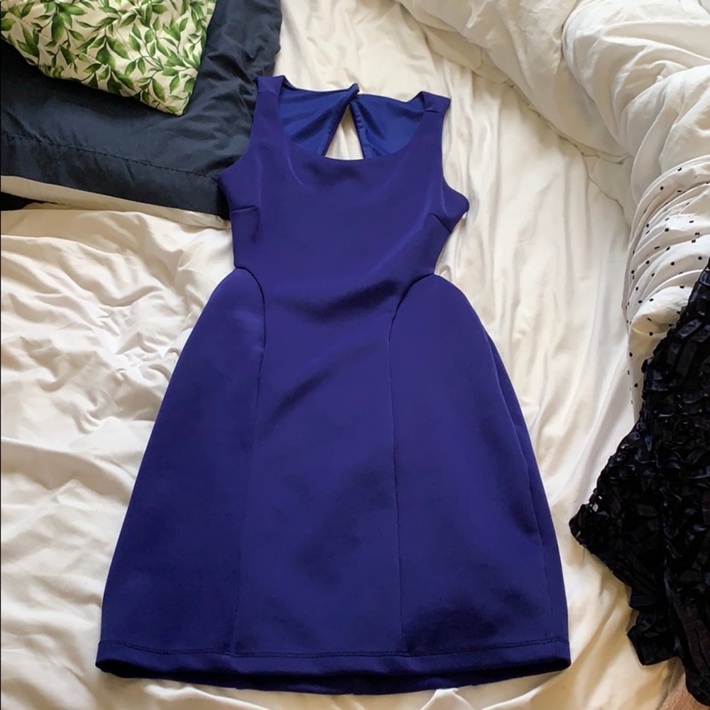 Blue backless dress